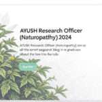 AYUSH Research Officer (Naturopathy) Job Vacancy 2024